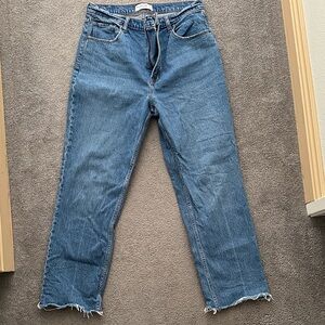 90s straight ultra high rise jeans short length